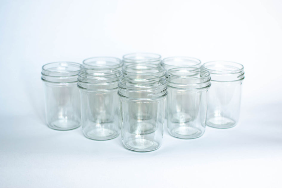 WJA-040-SM SMALL GLASS BOTTOM CANISTER W- SILVER & TURQ – J