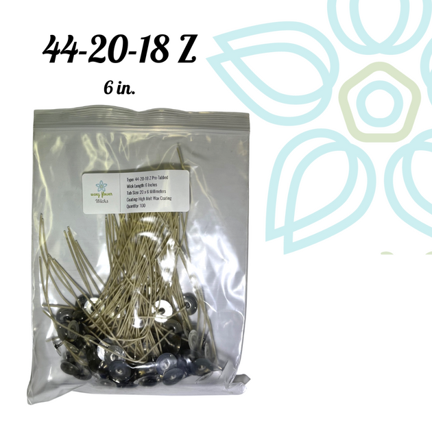 442018 Zinc Core 6" PreTabbed Wick (Pack of 100) Waxy Flower