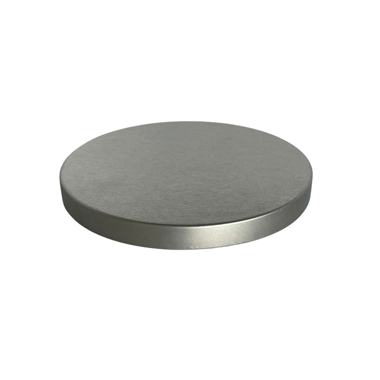Large Brushed Silver Flat Metal Lid  (105 x 10mm)