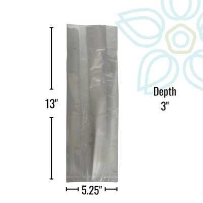 Bag (Clear Gusseted Poly) 5.25 in x 3 in. x 13 in.