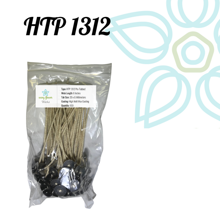 HTP 1312- 6" PreTabbed Wick (Pack of 100)